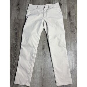 Myles Performance Beige Chino Tapered Men's 31x30 Polyester Pants